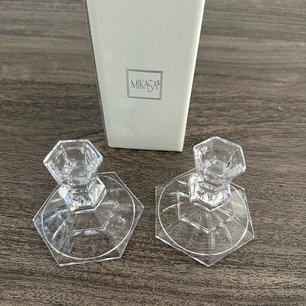 Mikasa Crystal‎ Clear Candle Holders